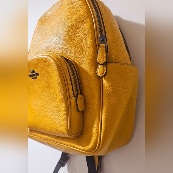 Coach Yellow Mustard Medium Backpack Shoulder bag New - Picture 2 of 9